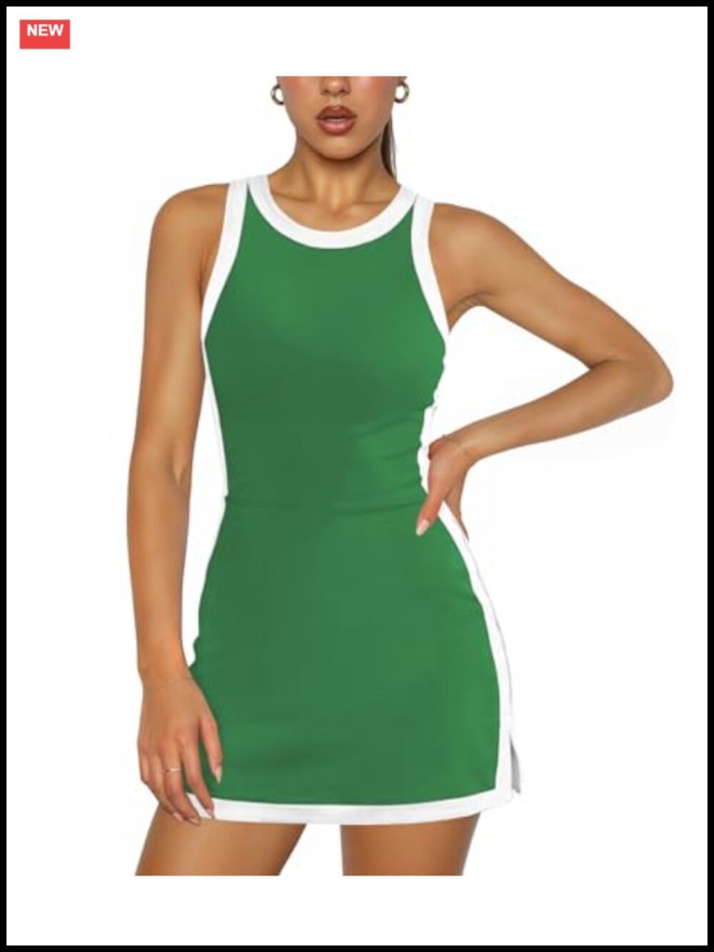 Women's Backless Athletic Tennis Dress with Built-in Shorts Mini Golf Dress